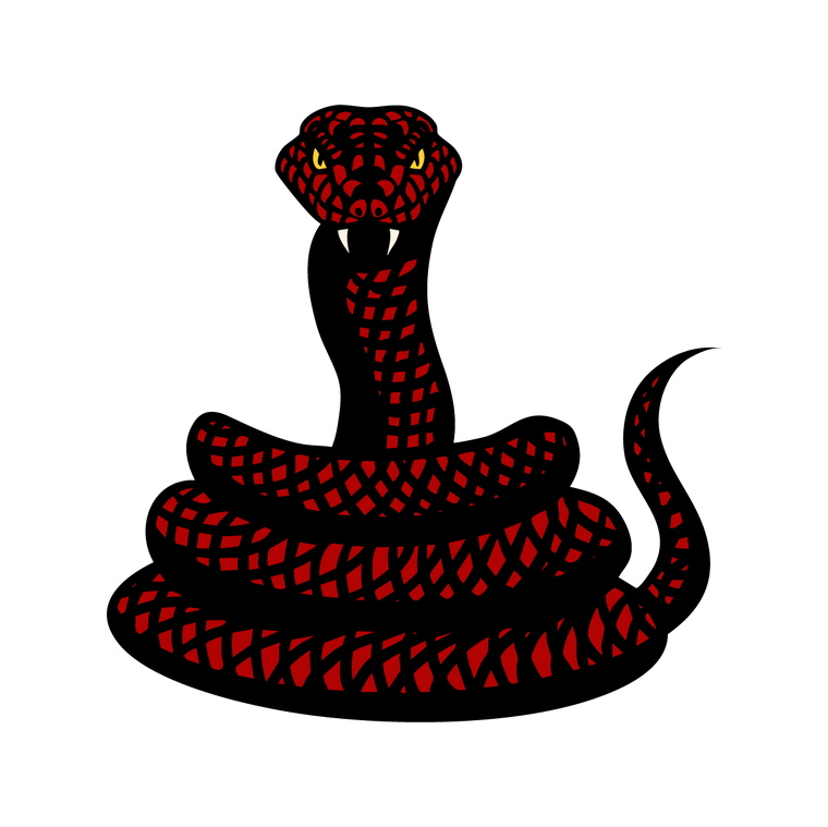 Red and black snake illustration